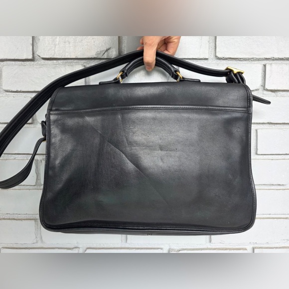 Vintage Coach 5180 Leather Messenger Briefcase Black Made in USA - Picture 3 of 12